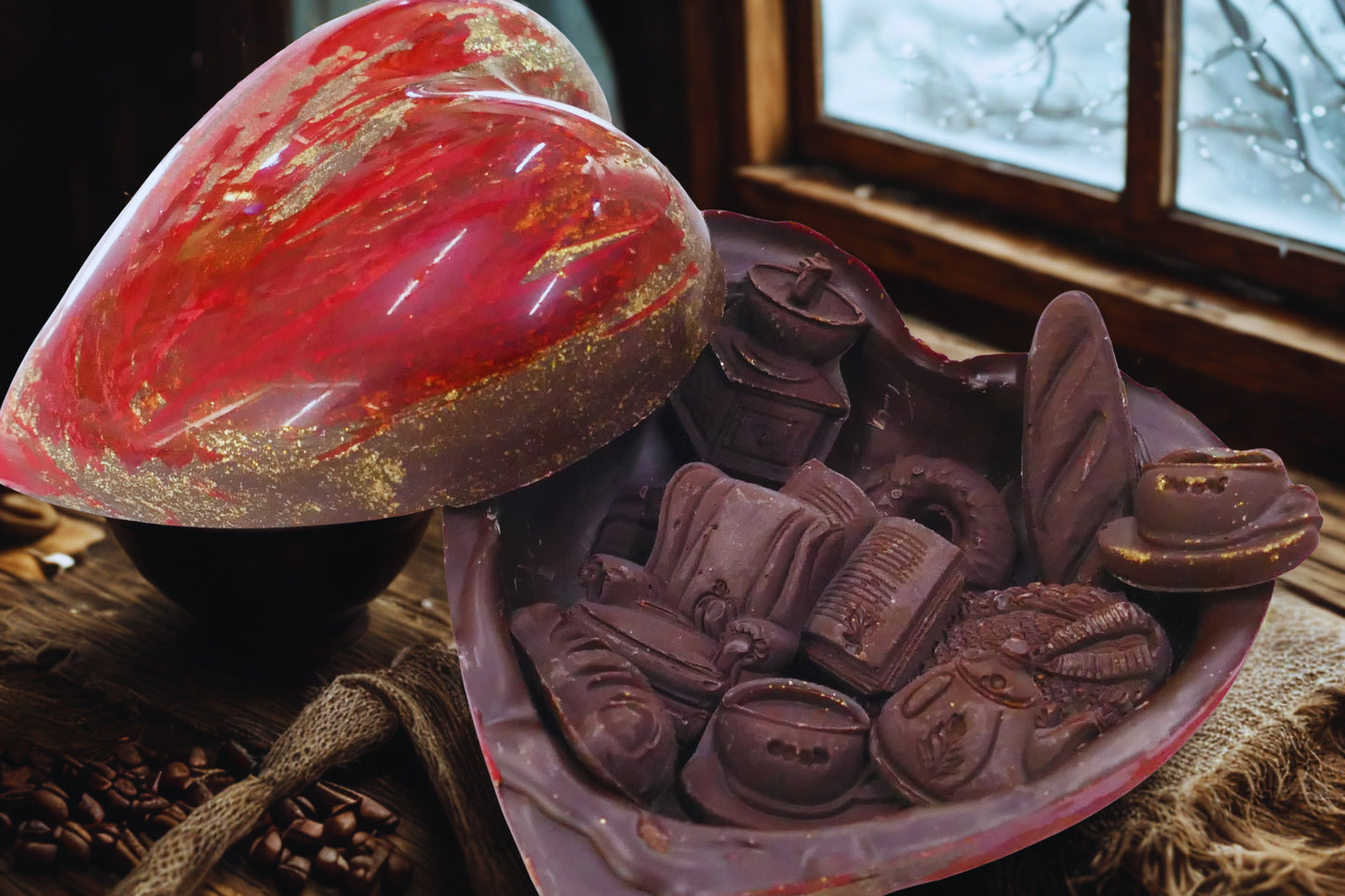 Cuore 3d al cioccolato fondente 65% Hygge 170g