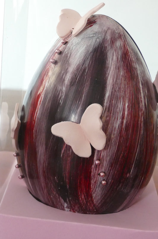 Uovo Farfalle in cioccolato fondente 65%, 20cm, 250g - non idoneo alla spedizione