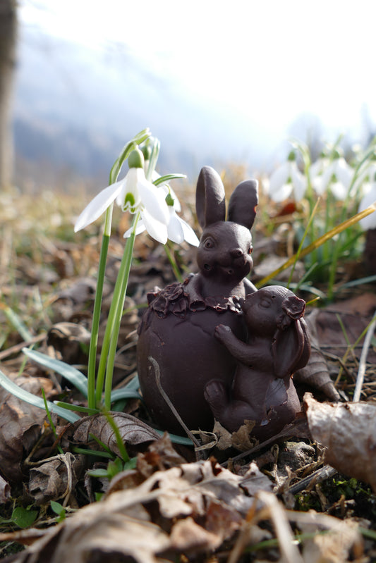 Coniglietti al cioccolato fondente 65% con sorpresa. 40g