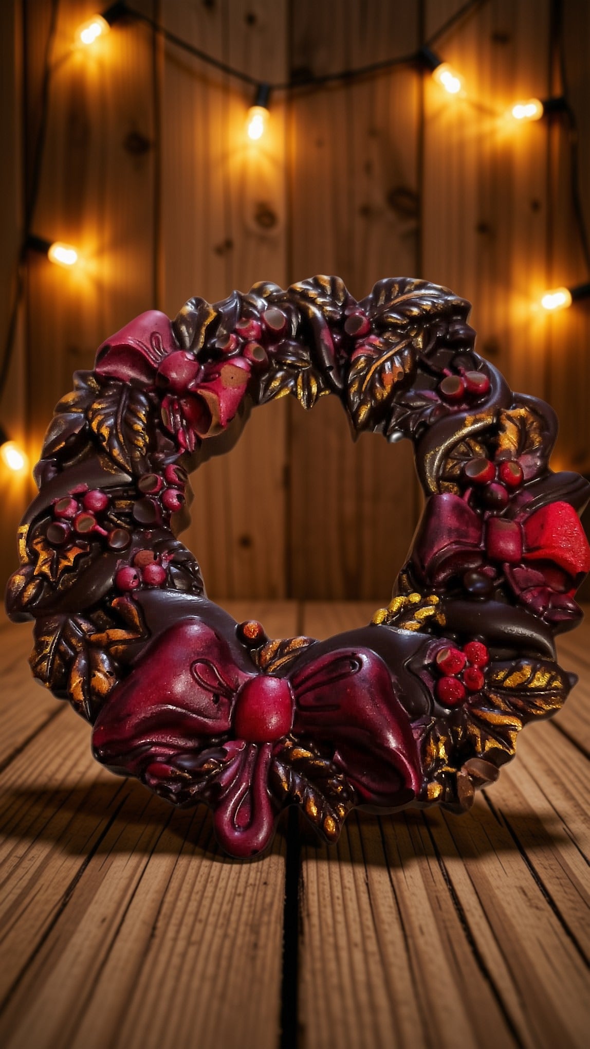 La ghirlanda di Natale al cioccolato fondente 65% 50g