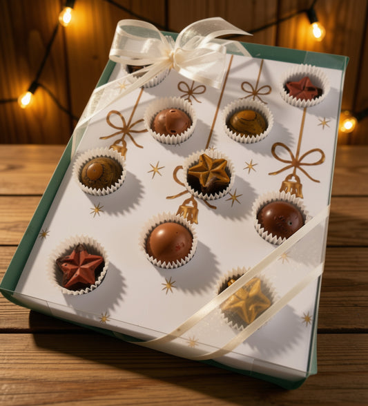 Scatola Sfere di Natale 20 praline Cioccolato fondente 65% 200g