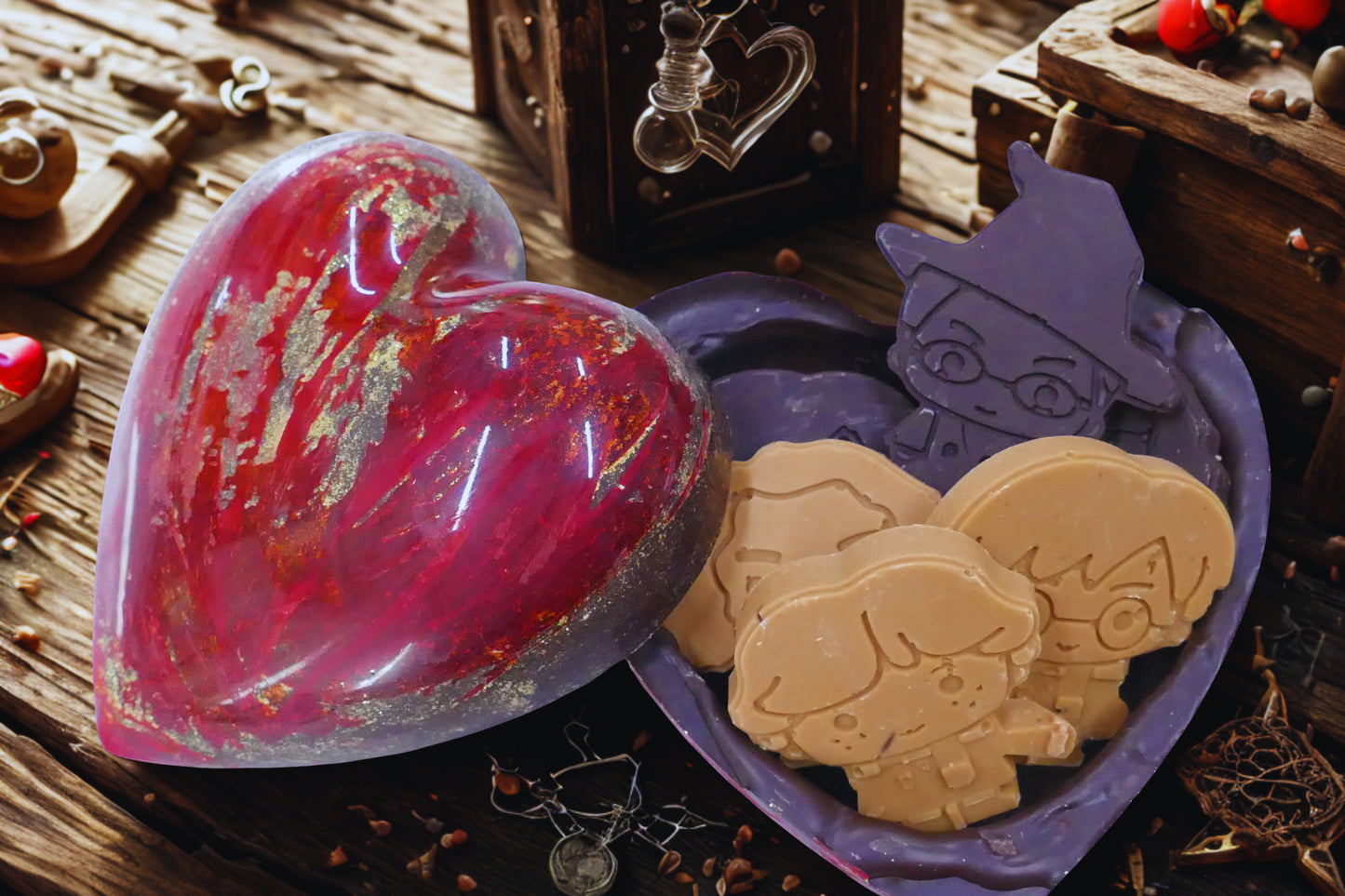Cuore 3d  al cioccolato fondente Harry Potter 170g